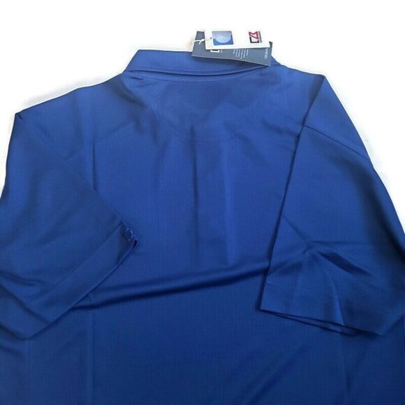 NCAA Kansas Jayhawks Adult Mens CB Drytec Genre Short Sleeve Polo Blue Size S - Picture 4 of 5